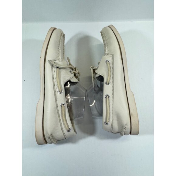 Sperry men's Shoes10M top sider beige leather boat shoes Authentic Original 2-ey - Picture 14 of 16